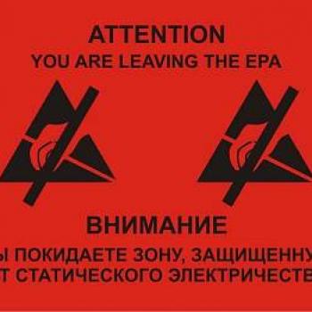 Знак (красный прямоугольник А4) - ATTENTION! YOU ARE LEAVING THE EPA фото 1